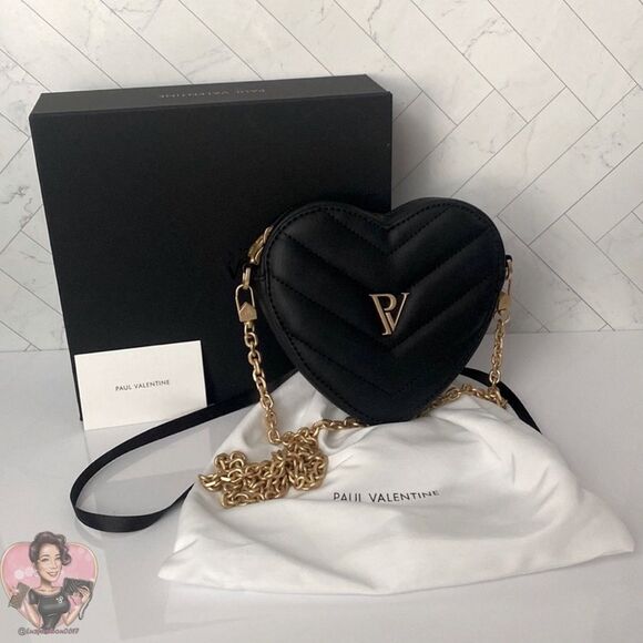 PAUL VALENTINE Candace Heart Bag Black